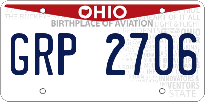 OH license plate GRP2706