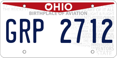 OH license plate GRP2712