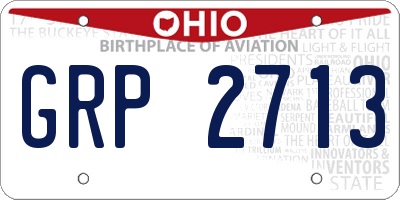 OH license plate GRP2713