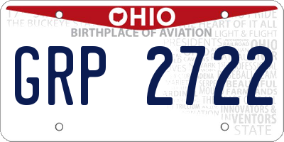 OH license plate GRP2722
