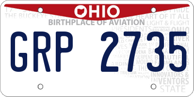 OH license plate GRP2735