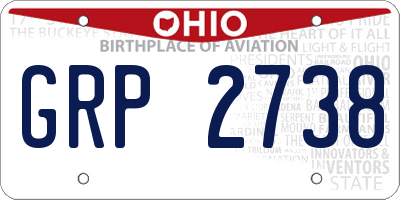 OH license plate GRP2738