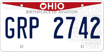 OH license plate GRP2742
