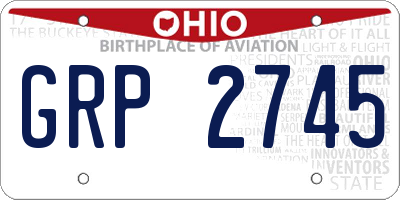 OH license plate GRP2745