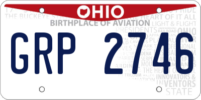 OH license plate GRP2746