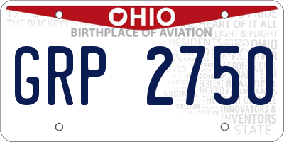 OH license plate GRP2750