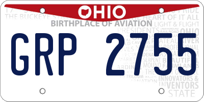 OH license plate GRP2755