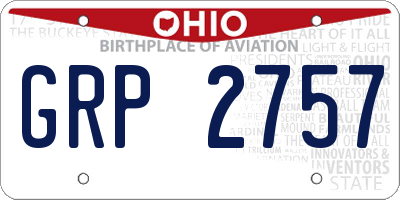 OH license plate GRP2757