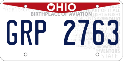 OH license plate GRP2763