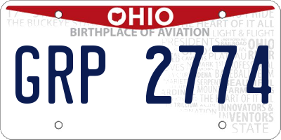 OH license plate GRP2774