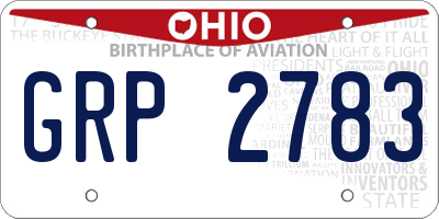 OH license plate GRP2783