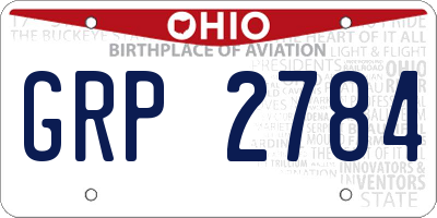 OH license plate GRP2784
