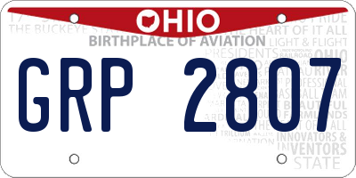 OH license plate GRP2807