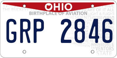 OH license plate GRP2846