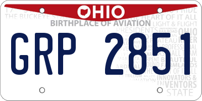 OH license plate GRP2851