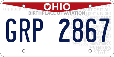 OH license plate GRP2867