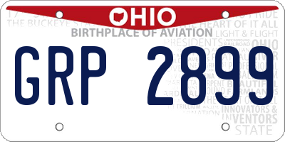 OH license plate GRP2899