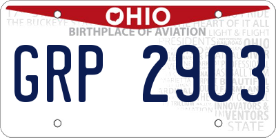 OH license plate GRP2903