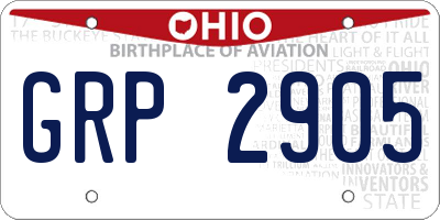 OH license plate GRP2905