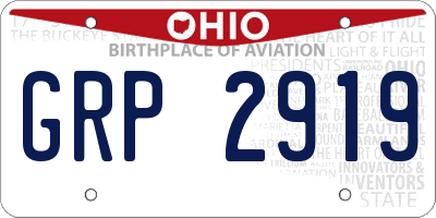 OH license plate GRP2919