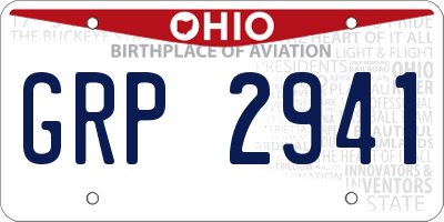 OH license plate GRP2941