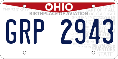 OH license plate GRP2943