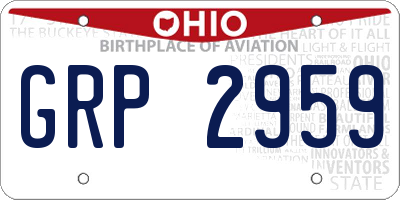 OH license plate GRP2959