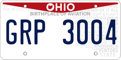 OH license plate GRP3004
