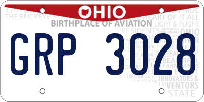 OH license plate GRP3028