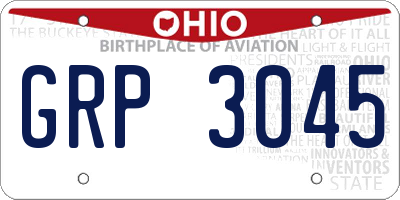 OH license plate GRP3045