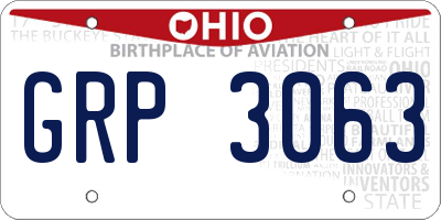 OH license plate GRP3063