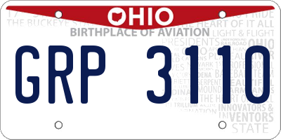 OH license plate GRP3110