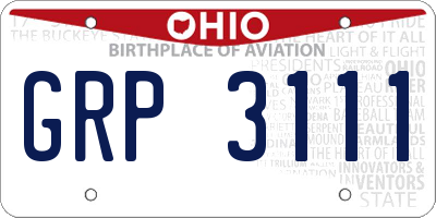 OH license plate GRP3111