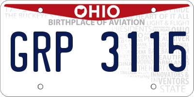 OH license plate GRP3115