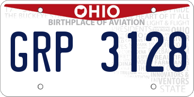 OH license plate GRP3128