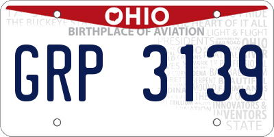 OH license plate GRP3139