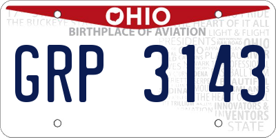 OH license plate GRP3143