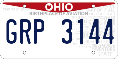 OH license plate GRP3144