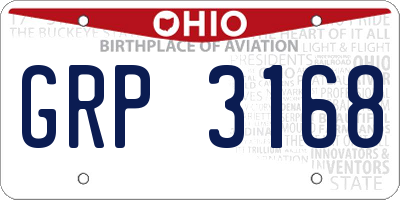 OH license plate GRP3168