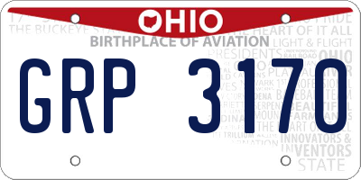 OH license plate GRP3170