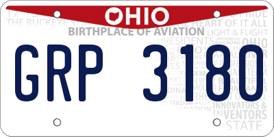 OH license plate GRP3180