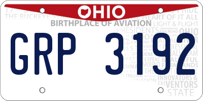 OH license plate GRP3192