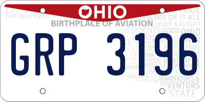 OH license plate GRP3196