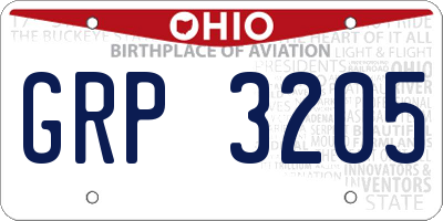 OH license plate GRP3205