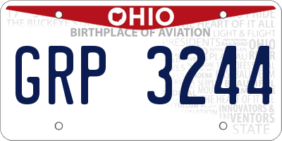 OH license plate GRP3244