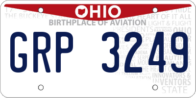 OH license plate GRP3249
