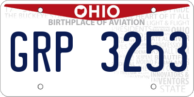 OH license plate GRP3253