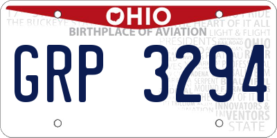 OH license plate GRP3294