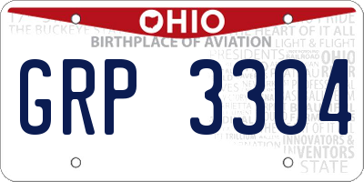 OH license plate GRP3304