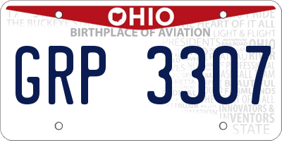 OH license plate GRP3307